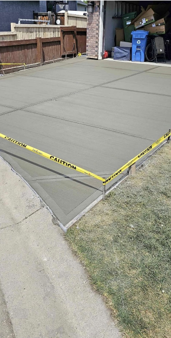 Concrete driveway installation